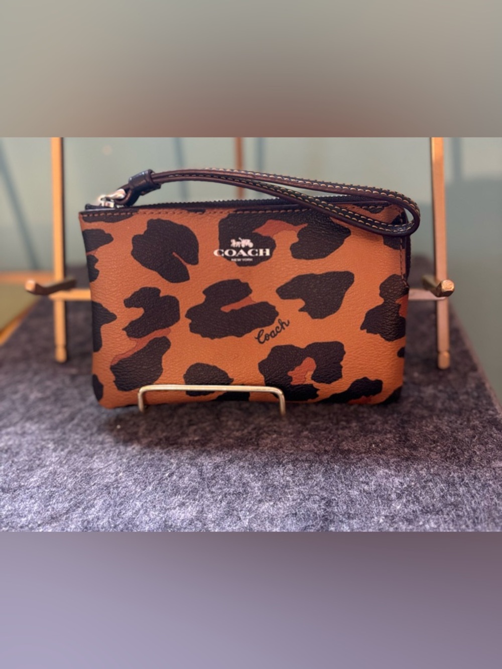 Coach Leopard print wristlet
